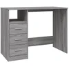 Image de Vidaxl bureau avec tiroirs contreplaqué gris Sonoma 102x50x76 Cm