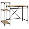 Image de Vidaxl bureau avec étagères contreplaqué de chêne 105x50x90 Cm