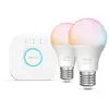 Image de Kit d'eclairage intelligent Philips Hue 929004235409 E27 Bluetooth Blanc Multicolore avec Bridge