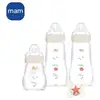 Image de Biberon MAM Verre Nouveau-né 1x170ml 2x260ml Tétine SkinSoft Sucette