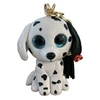 Image de Porte-clés en peluche Mini Boos Clip Fetch Le Chien Blanc et Noir