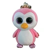 Image de Porte-clés en peluche Mini Boos Clip Glider Le Pingouin Rose et Blanc