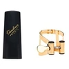 Image de Saxophones VANDOREN LIGATURE M/O ALTO PLAQUE OR ET COUVRE BEC PLASTIQUE - LC57GP Ligature saxophone Alto