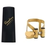 Image de Saxophones VANDOREN LIGATURE M/O SOPRANO FINITION VIEIL OR ET COUVRE BEC PLASTIQUE - LC56AP Ligature saxophone Soprano