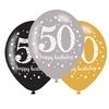 Image de ballons 50 ans multicolores 27,5 cm 6 pièces