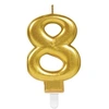 Image de bougie d'anniversaire 8 ans or 8 cm