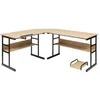 Image de Bureau d'angle Plateau Inclinable Etagère Rangement Modulable 170x150 cm
