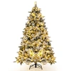 Image de Sapin de Noël Artificiel de 215 cm Lumineux LED, Floqué avec 300 Lumières LED