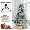 Image de 215cm Sapin de Noël Artificiel, Sapin de Noël à charnières avec 1328 Branches