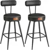 Image de EKHO Collection - Tabourets de bar design en PU (Lot de 2&4), Noir D'encre / 54P x 54L x 91H cm / 2