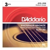 Image de EJ17-3D Pack de 3 Phosphor Bronze Medium 13-56 Jeux de cordes folk 013