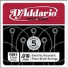 Image de PL010-5 Plain Steel 10 5-Pack Cordes électrique à l'unité