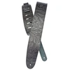 Image de 25LE00 - Sangle de guitare en cuir estampé, coloris noir