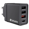 Image de - Adaptateur secteur - 30 Watt - 5 A - PD 3.0, QC 3.0 - 4 connecteurs de sortie (USB-C, 3 x USB Type A) - noir - Europe