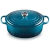 Image de Signature - Casserole avec couverture - 25.7 x 40.4 x 17.9 cm - 6.3 L - ovale - turquoise profond