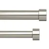Image de Umbra Cappa Double Tringle À Rideaux Extensible, 2,5cm, 91-168cm, 4 Embouts, Supports Muraux et Matériel De Fixation Inclus, Acier, Nickel/Acier en occasion ou reconditionné