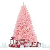 Image de Sapin de noël mince blanc 180cm, arbre de noel slim enneigées avec led,rose
