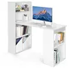 Image de Bureau d'Ordinateur Réversible avec Bibliothèque, pour Maison, Bureaux, Blanc