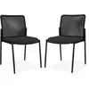 Image de Lot de 2 Chaises de Salles de Réunion Empilables, Chaises pour Bureau, Noir