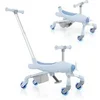 Image de Tricycle évolutif 2-en-1 Bleu poignée amovible roues LED 18 mois-6 ans