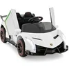 Image de Voiture électrique Lamborghini 12V Télécommande LED Blanc 3-8 ans