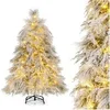Image de Sapin de Noël Artificiel 146 cm, 279 Branches avec 150 LED, Aiguilles de Pin