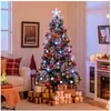 Image de Sapin de Noël Floqué 180 cm, Sapin de Noël Artificiel, 220 Pointes de Branches