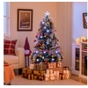 Image de Sapin de Noël Floqué 150 cm, Sapin de Noël Artificiel, 170 Pointes de Branches