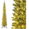 Image de Arbre de Noël Artificiel 213 cm, 499 Branches, 200 Lumières LED, Vert