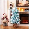 Image de Mini Sapin de Noël Artificiel 90 cm,Sapin de Noël Pré-décoré (Bleu)