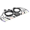 Image de Tripp Lite series 2-Port USB/HD Cable KVM Switch with Audio/Video, Cables and USB Peripheral Sharing - Commutateur écran-clavier-souris/audio/USB - 2