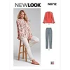 Image de Patron 6712 - Ensemble Femme Top encolure plissée et Pantalon ajusté du 34 au 46 - Model FR 34-46