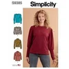Image de Patron 9385 - Hauts en tricot pour femme avec variations de longueur et de manches du 34 au 52 FR - Model FR 34-42