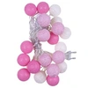 Image de Guirlandes électriques Lumière de boule de coton de 3,7 m 20led avec 8 modes - Rose
