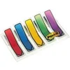 Image de Post-it étui transparent pour notes dindex 11,9 x 43,2 mm avec 5 blocs de 20 notes (rouge bleu jaune vert violet)