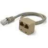 Image de Splitter RJ45 - Cat5 / Cat 5e - Répartiteur Ethernet 2 vers 1 - 1x RJ45 (M) 2x RJ45 (F) - Adaptateur RJ45 - Doubleur Ethernet - Répartiteur de réseau