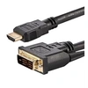 Image de Câble HDMI vers DVI de 1,8 m, câble d'affichage DVI-D vers HDMI (1920 x 1200p), noir, adaptateur de câble HDMI mâle vers DVI-D mâle 19 broches, câble
