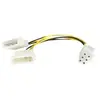 Image de Câble adaptateur d'alimentation LP4 Molex vers carte graphique PCI Express 6 broches de 15 cm - 2x LP4 vers PCIe 6 pin - M/M - Adaptateur secteur -