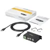 Image de Hub USB 2.0 4 ports - Hub USB-A industriel en métal - Hub de données USB montable sur rail DIN, mur ou bureau - Hub d'extension USB conforme TAA -