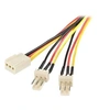 Image de Câble / Cordon d'alimentation en Y pour ventilateur Molex de 30 cm - Câble répartiteur / splitter 1x TX3 (F) vers 2x TX3 (M) - Répartiteur