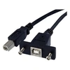 Image de Cable USB 30 cm monte sur panneau B vers B - F/M - Câble USB - USB type B (F) pour USB type B (M) - USB 2.0 - 30 cm - moulé, vis moletées - noir -
