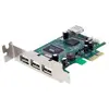 Image de Carte contrôleur PCIe à 4 ports USB 2.0 - 3x USB A externe - 1x USB A interne - Adaptateur USB - PCI Express x1 profil bas - USB, USB 2.0 - 4 ports -