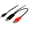 Image de Câble USB 2.0 en Y A vers Mini B de 1,8 m - Cordon USB pour disque dur externe - 2x USB A (M) vers 1x USB Mini B (M) - Câble USB - USB (M) pour mini