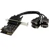 Image de Carte PCI Express avec 4 Ports DB-9 RS232 - Adaptateur PCIe Série - UART 16550 - 1x PCI Express Mâle - 4x RS232 DB-9 Mâle - Adaptateur série - PCIe -