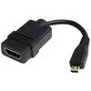 Image de Câble adaptateur HDMI haute vitesse de 12cm - Convertisseur HDMI vers Micro HDMI - F/M - Noir - Adaptateur HDMI - HDMI femelle pour 19 pin micro HDMI