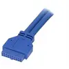 Image de Câble USB 3.0 2 ports monté sur panneau - Câble USB A vers adaptateur carte mère F/F - Câble interne USB vers externe - USB type A (F) pour IDC 20