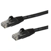 Image de Câble réseau Cat6 Gigabit UTP sans crochet de 10m - Cordon Ethernet RJ45 anti-accroc - Câble patch Mâle / Mâle - Noir - Cordon de raccordement -