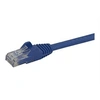 Image de Câble réseau Cat6 Gigabit UTP sans crochet de 15m - Cordon Ethernet RJ45 anti-accroc - Câble patch Mâle / Mâle - Bleu - Cordon de raccordement -