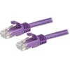 Image de Câble réseau Cat6 Gigabit UTP sans crochet de 15m - Cordon Ethernet RJ45 anti-accroc - Câble patch Mâle / Mâle - Violet - Cordon de raccordement -