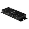 Image de Hub adaptateur USB vers série DB9 RS232 4 ports - Montage sur rail DIN industriel et mural - Adaptateur série - USB 2.0 - RS-232 x 4 - noir